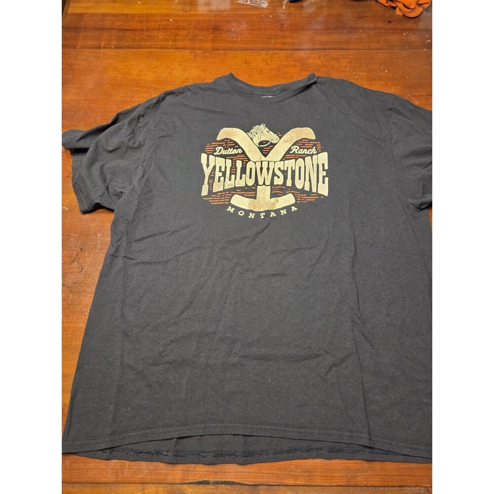 Yellowstone Dutton Ranch T-Shirt Mens 2XL Black Big Logo Graphic Western Cowboy